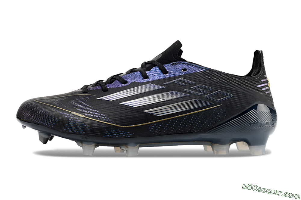 Adidas F50 Elite FG Firm Ground Soccer Cleats - Black/Silver/Purple 2