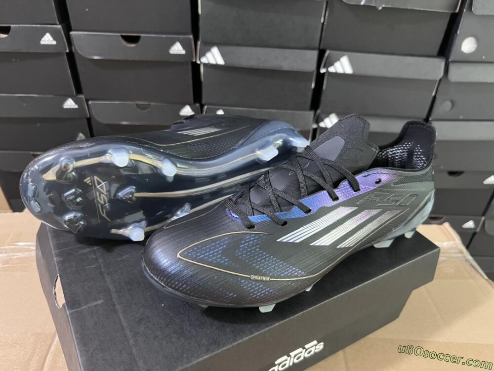 Adidas F50 Elite FG Firm Ground Soccer Cleats - Black/Silver/Purple