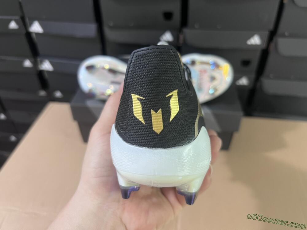 Adidas F50 Adizero Messi FG Firm Ground Soccer Cleats - Gold/White/Black
