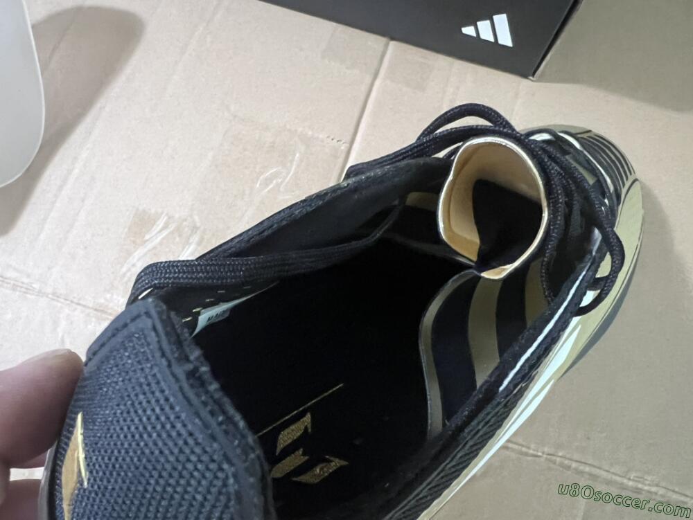 Adidas F50 Adizero Messi FG Firm Ground Soccer Cleats - Gold/White/Black