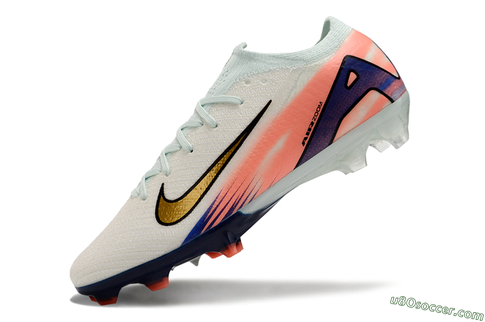 Nike Air Zoom Mercurial Vapor 16 Elite FG Firm Ground Soccer Cleats - Pink/Gold/Blue 5