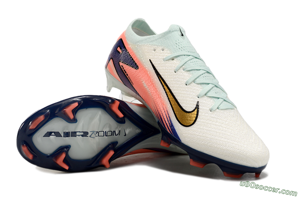 Nike Air Zoom Mercurial Vapor 16 Elite FG Firm Ground Soccer Cleats - Pink/Gold/Blue 3
