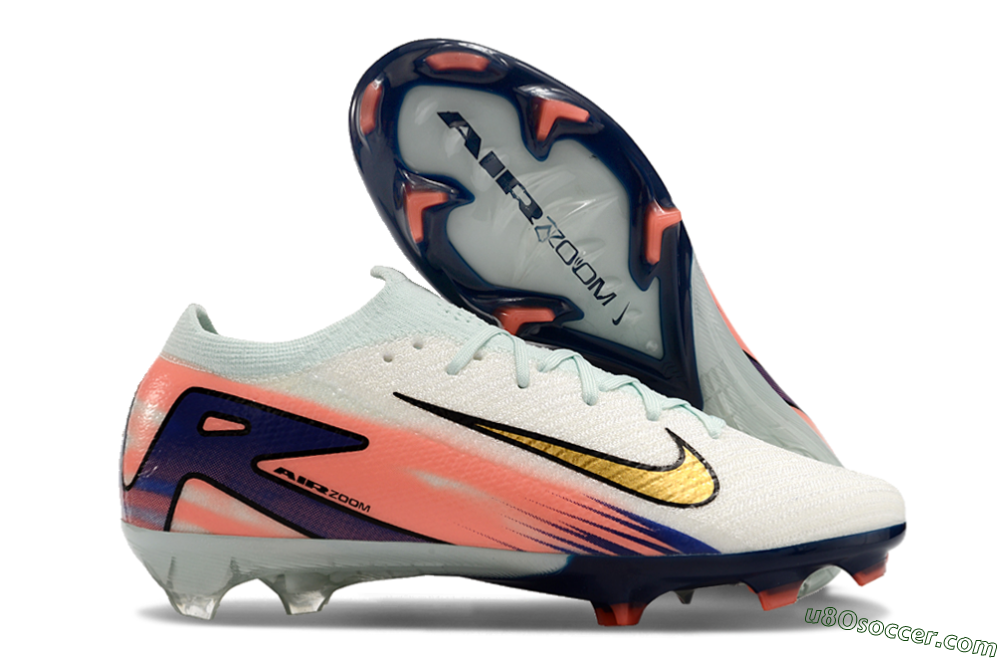 Nike Air Zoom Mercurial Vapor 16 Elite FG Firm Ground Soccer Cleats - Pink/Gold/Blue 1