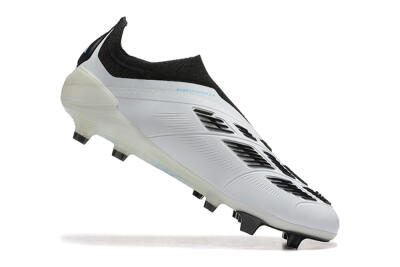 Adidas Predator Elite Laceless FG Firm Ground Soccer Cleats - White/Black/Red/Gold