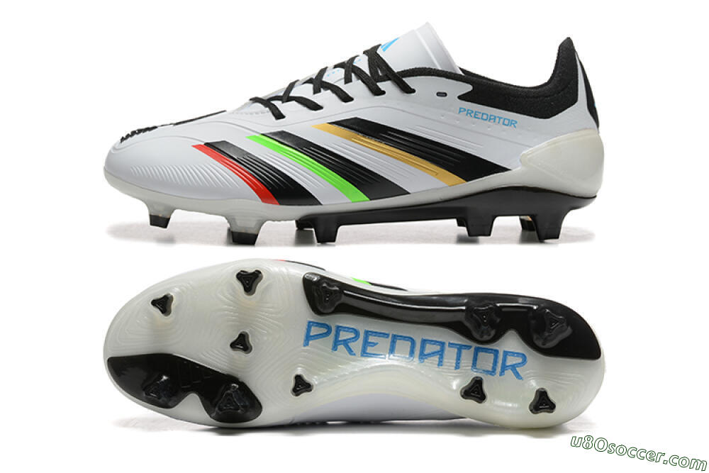 Adidas Predator Elite 24 FG Firm Ground Soccer Cleats - White/Black/Red/Gold 0