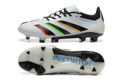 Adidas Predator Elite 24 FG Firm Ground Soccer Cleats - White/Black/Red/Gold