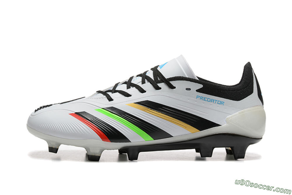 Adidas Predator Elite 24 FG Firm Ground Soccer Cleats - White/Black/Red/Gold 2