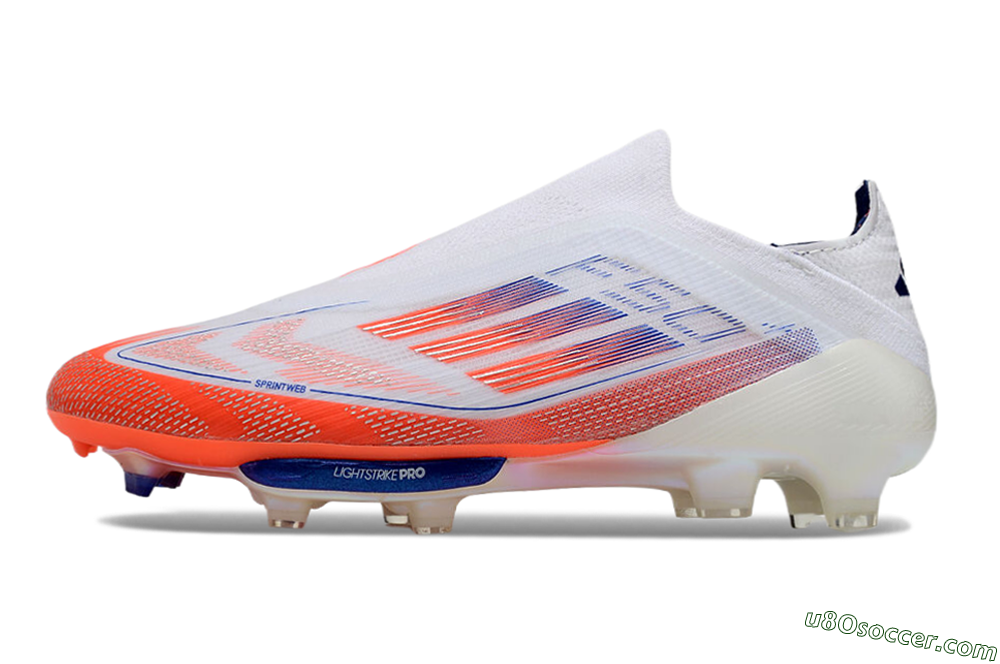 Adidas F50+ Lightstrike Pro Laceless FG Firm Ground Soccer Cleats - Red/White/Blue 2
