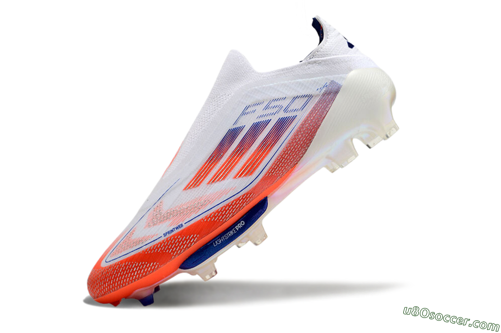 Adidas F50+ Lightstrike Pro Laceless FG Firm Ground Soccer Cleats - Red/White/Blue 5