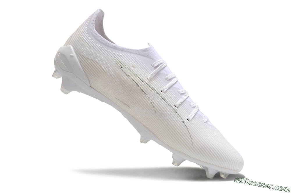 Puma Ultra 5 Ultimate FG Firm Ground Soccer Cleats - White/Silver 4