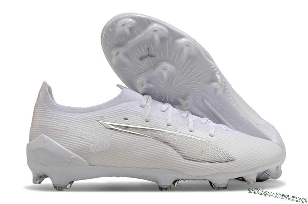 Puma Ultra 5 Ultimate FG Firm Ground Soccer Cleats - White/Silver 1