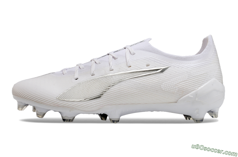 Puma Ultra 5 Ultimate FG Firm Ground Soccer Cleats - White/Silver 2