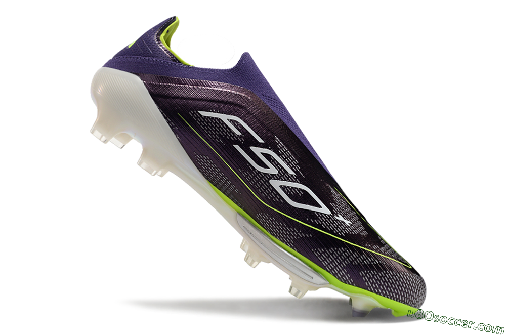 Adidas F50+ Lightstrike Pro Laceless FG Firm Ground Soccer Cleats - Purple/Yellow/White 4