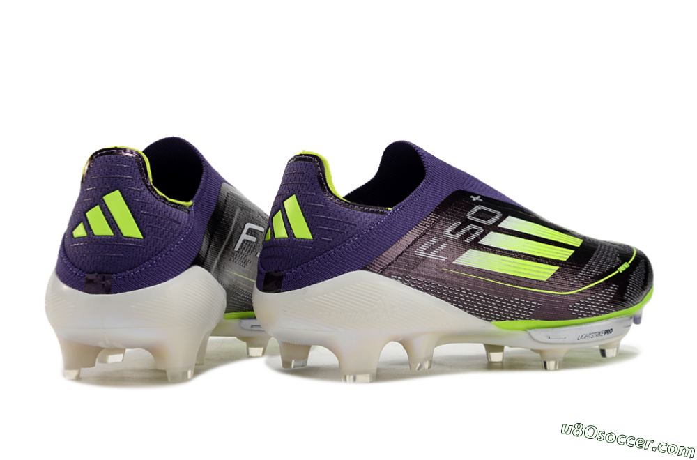 Adidas F50+ Lightstrike Pro Laceless FG Firm Ground Soccer Cleats - Purple/Yellow/White 6