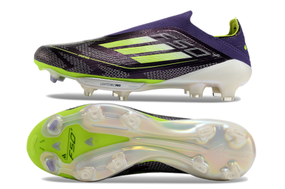 Adidas F50+ Lightstrike Pro Laceless FG Firm Ground Soccer Cleats - Purple/Yellow/White