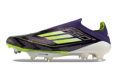 Adidas F50+ Lightstrike Pro Laceless FG Firm Ground Soccer Cleats - Purple/Yellow/White