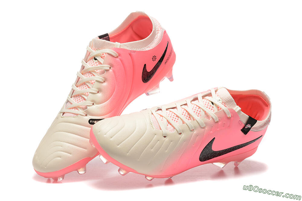 Nike Tiempo Legend 10 Elite FG Firm Ground Soccer Cleats - White/Pink/Black 6