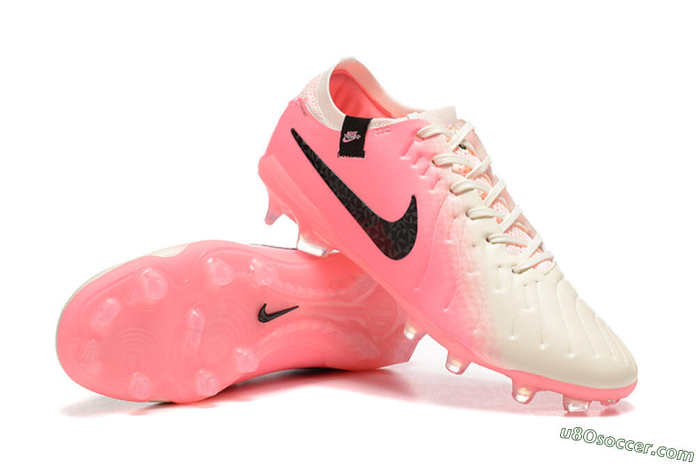 Nike Tiempo Legend 10 Elite FG Firm Ground Soccer Cleats - White/Pink/Black 4