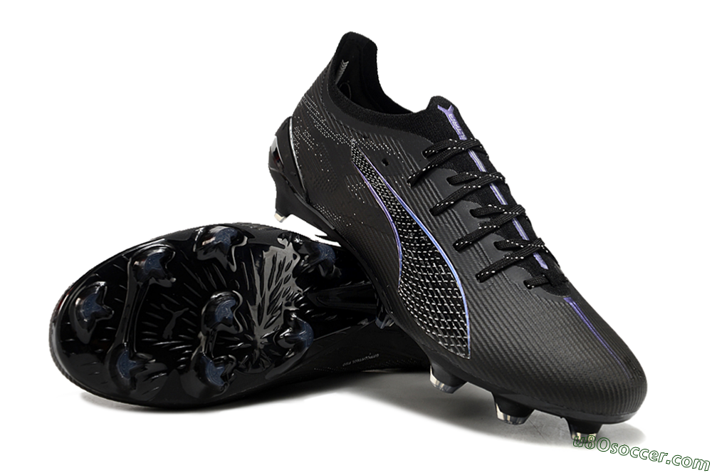 Puma Ultra 5 Ultimate FG Firm Ground Soccer Cleats - Black/Silver/Blue 3