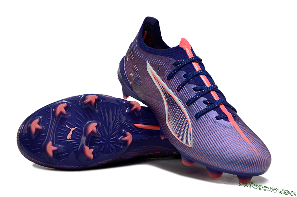 Puma Ultra 5 Ultimate FG Firm Ground Soccer Cleats - Blue/Pink/White 3