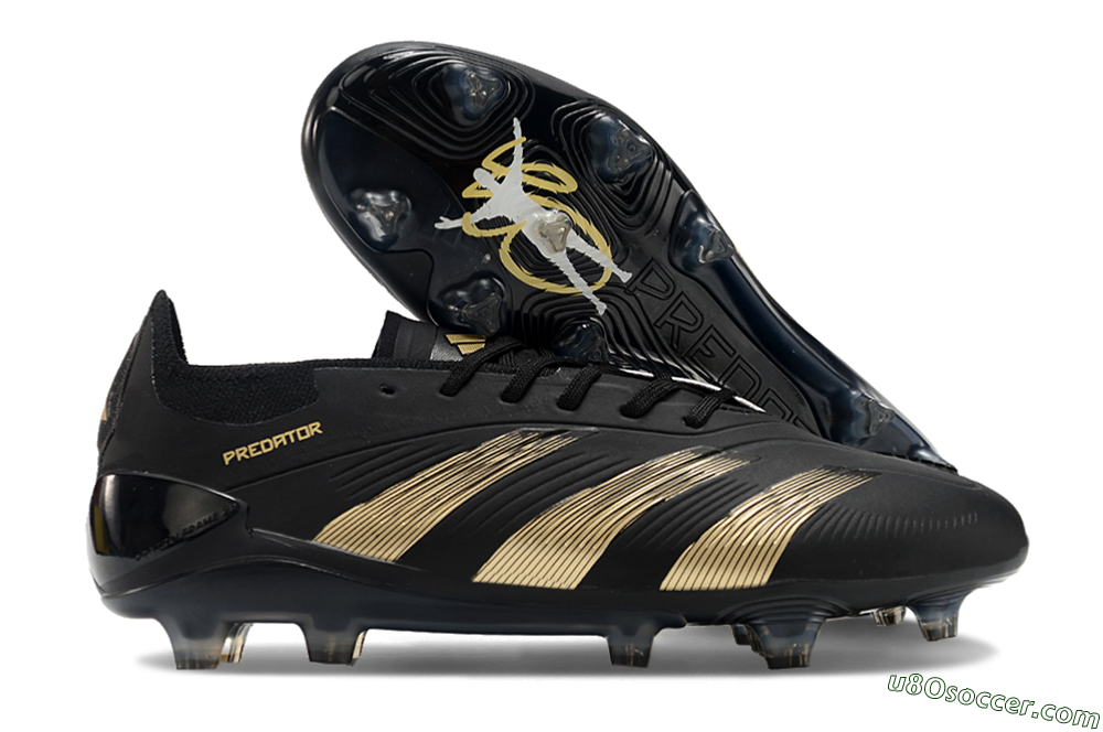 Adidas Predator Elite 24 FG Firm Ground Soccer Cleats - Black/Gold/Blue 1