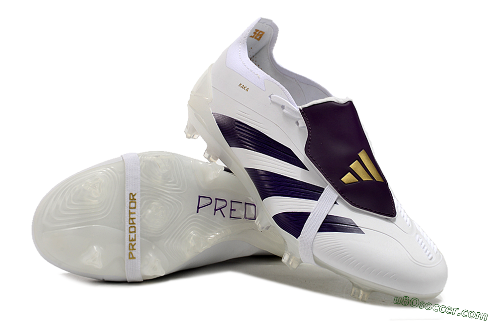 Adidas Predator Elite Foldover Tongue FG Firm Ground Soccer Cleats - White/Black/Gold 3
