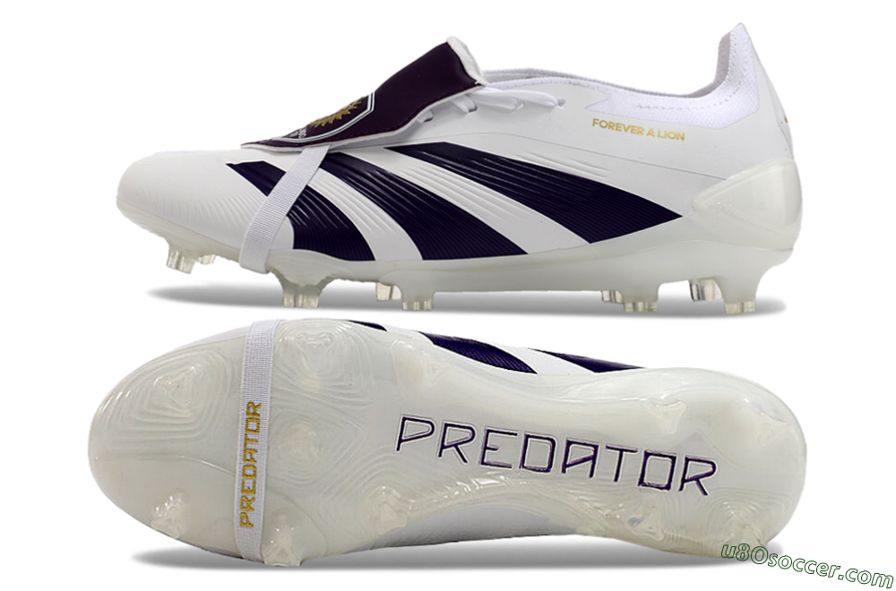 Adidas Predator Elite Foldover Tongue FG Firm Ground Soccer Cleats - White/Black/Gold 0