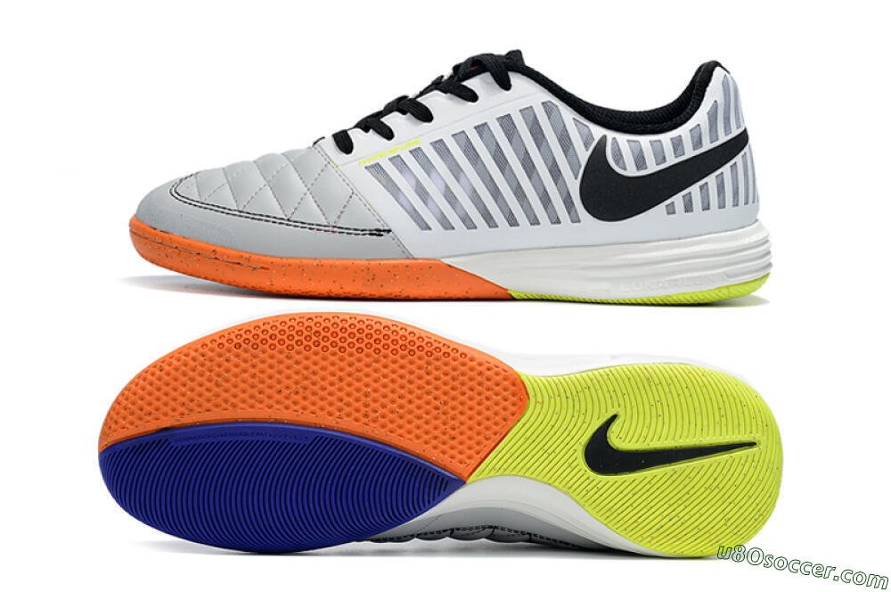 Nike Lunar Gato 2 IC Indoor & Futsal Soccer Shoes - White/Silver/Black 0