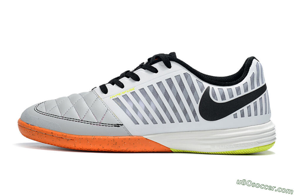 Nike Lunar Gato 2 IC Indoor & Futsal Soccer Shoes - White/Silver/Black 2
