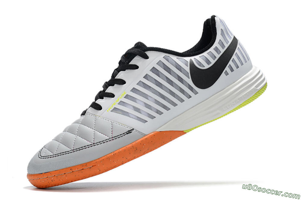 Nike Lunar Gato 2 IC Indoor & Futsal Soccer Shoes - White/Silver/Black 5