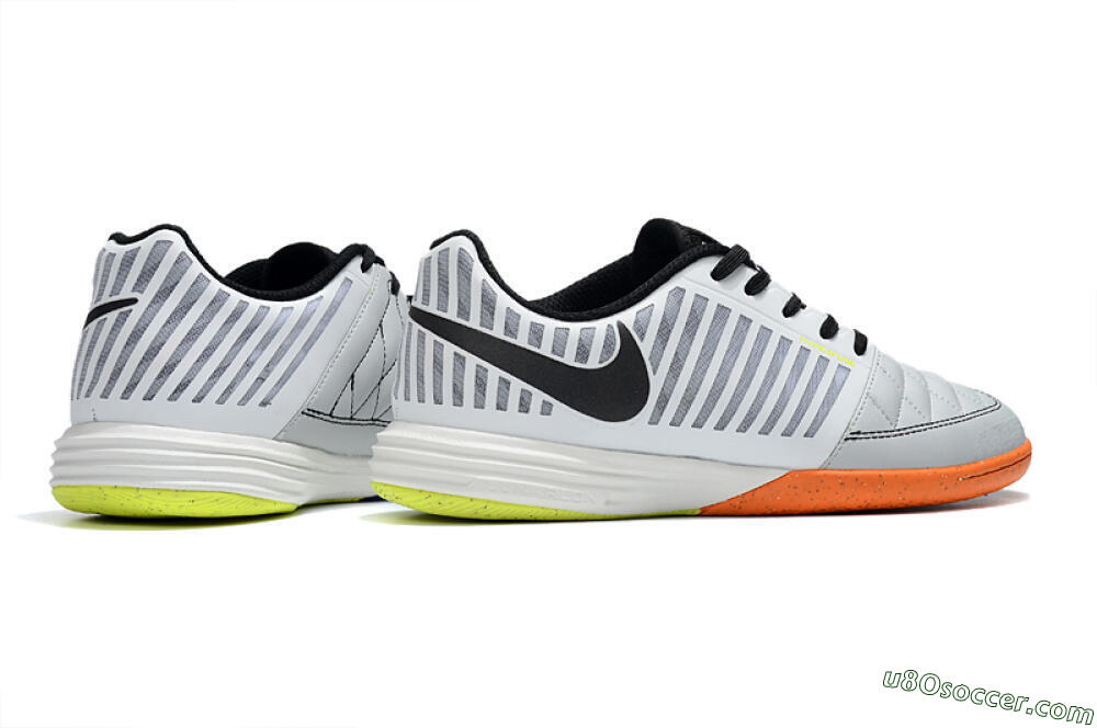 Nike Lunar Gato 2 IC Indoor & Futsal Soccer Shoes - White/Silver/Black 6