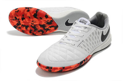 Nike Lunar Gato 2 IC Indoor & Futsal Soccer Shoes - White/Black/Red