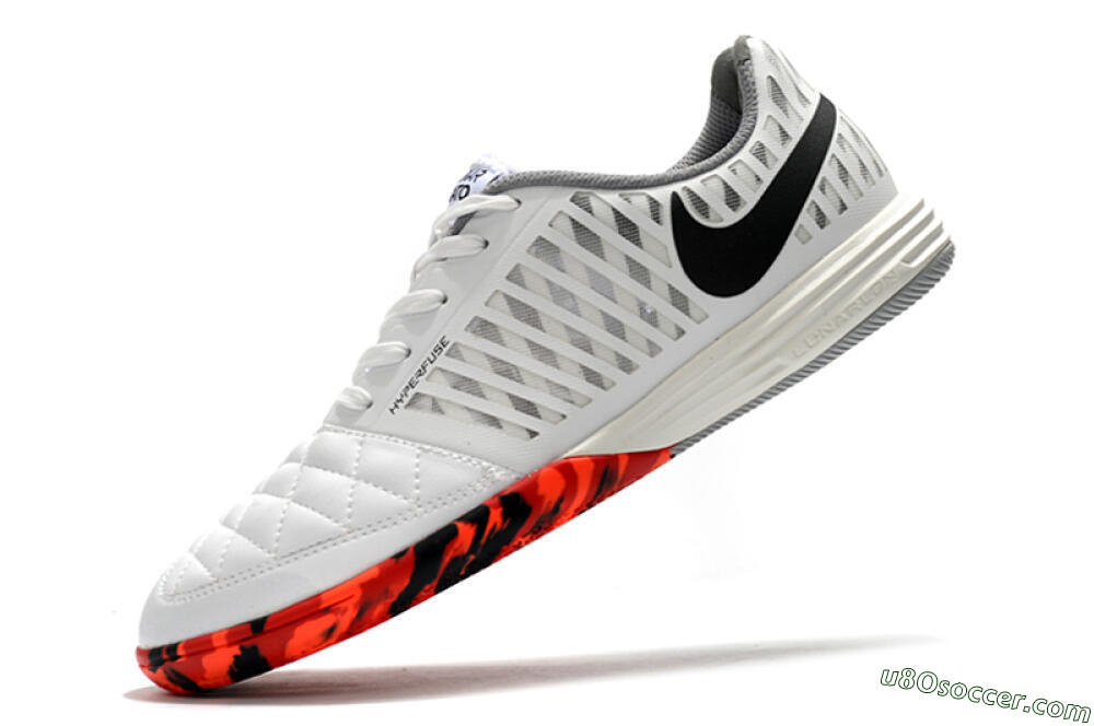 Nike Lunar Gato 2 IC Indoor & Futsal Soccer Shoes - White/Black/Red 5
