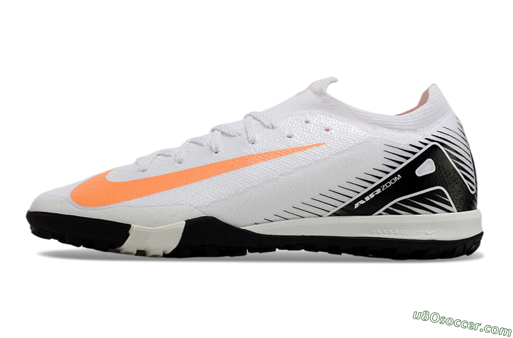 Nike Air Zoom Mercurial Vapor 16 Elite TF Artificial Turf Soccer Shoes - White/Black/Orange 2