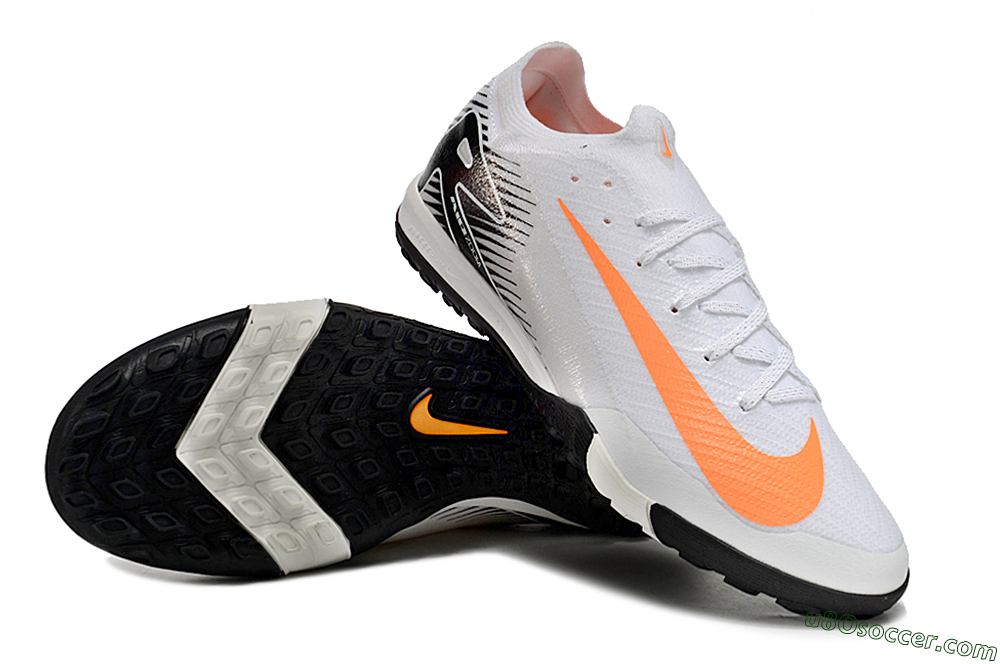 Nike Air Zoom Mercurial Vapor 16 Elite TF Artificial Turf Soccer Shoes - White/Black/Orange 3