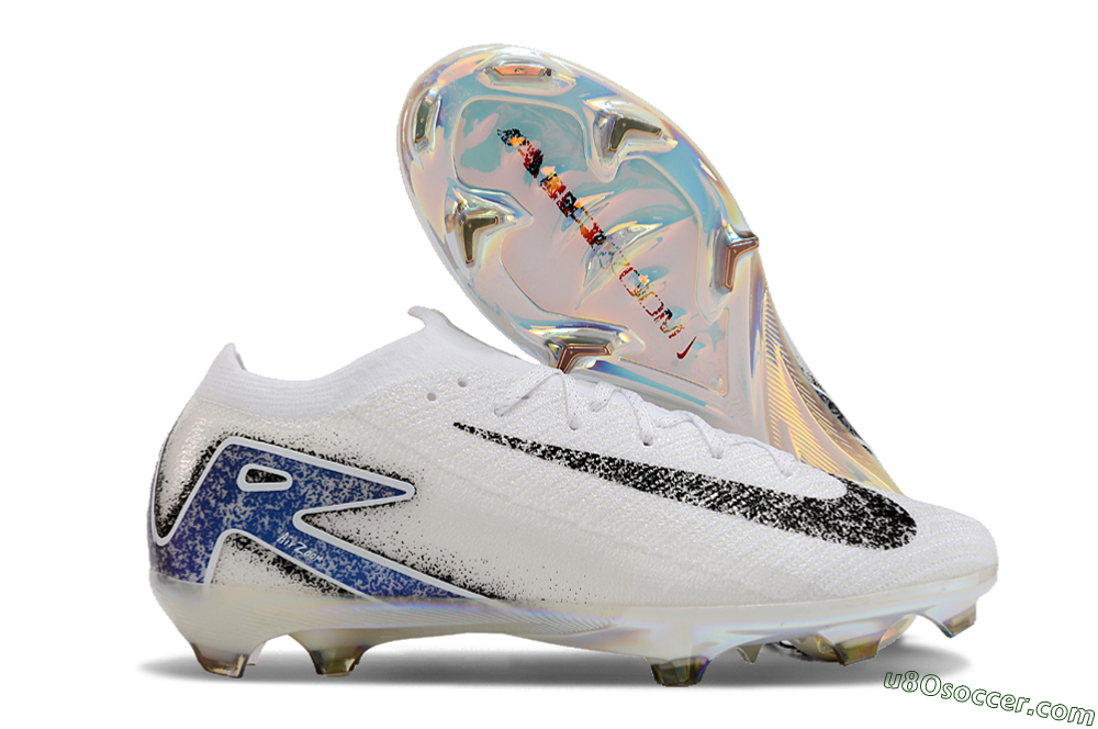 Nike Air Zoom Mercurial Vapor 16 Elite FG Firm Ground Soccer Cleats - White/Black/Blue/Gold 0