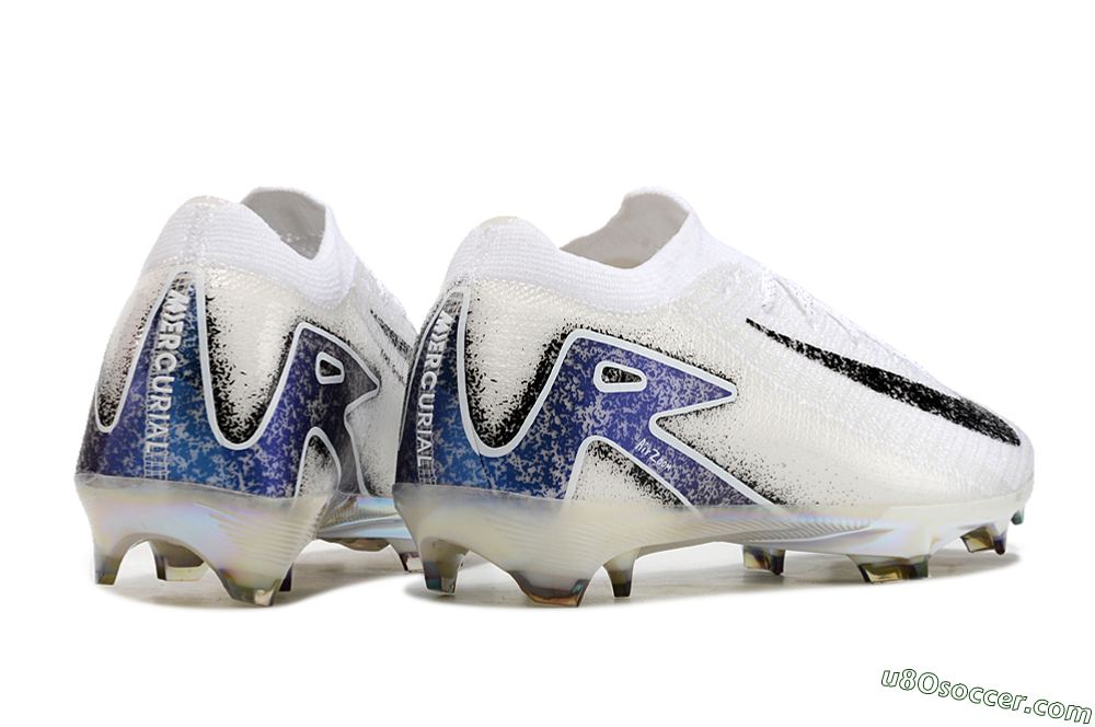 Nike Air Zoom Mercurial Vapor 16 Elite FG Firm Ground Soccer Cleats - White/Black/Blue/Gold 5