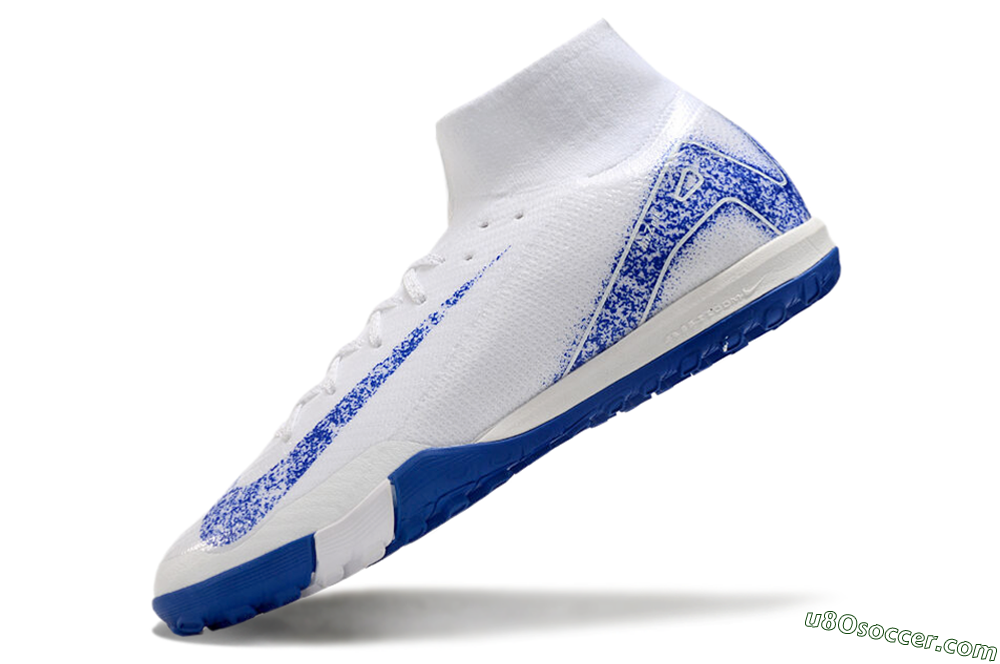 Nike Air Zoom Mercurial Superfly 10 TF Artificial Turf Soccer Shoes - White/Blue/Orange 4