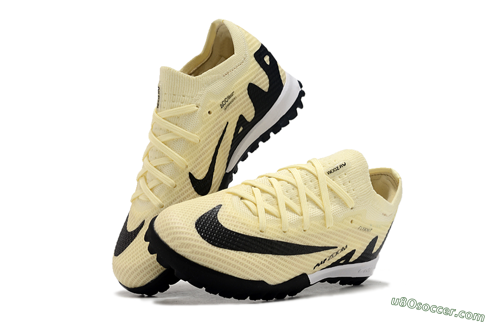 Nike Air Zoom Mercurial Vapor 15 Elite TF Artificial Turf Soccer Shoes - Beige/Black/White 2