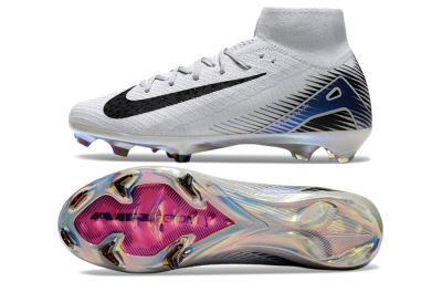 Nike Air Zoom Mercurial Superfly 10 Elite FG Firm Ground Soccer Cleats - White/Black/Blue