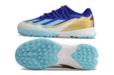 Adidas X Speedportal.1 TF Artificial Turf Soccer Shoes - Blue/Gold/White