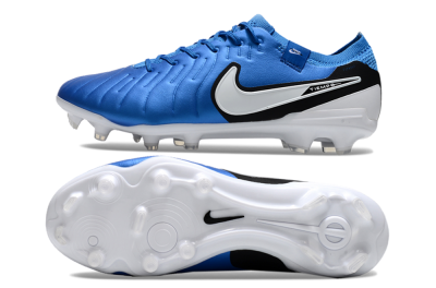Nike Tiempo Legend 10 Elite FG Firm Ground Soccer Cleats - Blue/White/Black