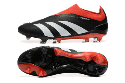 Adidas Predator Elite Laceless FG Firm Ground Soccer Cleats - Black/White/Red