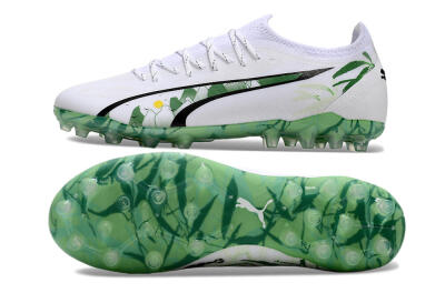 Puma Ultra Ultimate MG Multi Ground Soccer Cleats - White/Black/Green