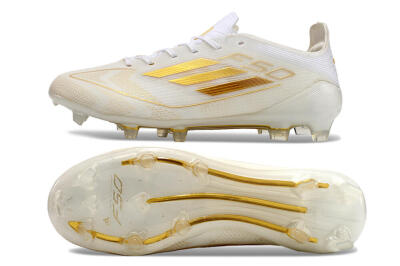 Adidas F50 Elite FG Firm Ground Soccer Cleats - White/Gold