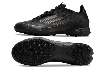 Adidas F50 Pro TF Artificial Turf Soccer Shoes - Black/Silver/Gold