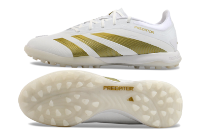 Adidas Predator 24 Elite TF Artificial Turf Soccer Shoes - Beige/White/Gold