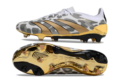 Adidas Predator 24 Elite FG Firm Ground Soccer Cleats - White/Black/Gold
