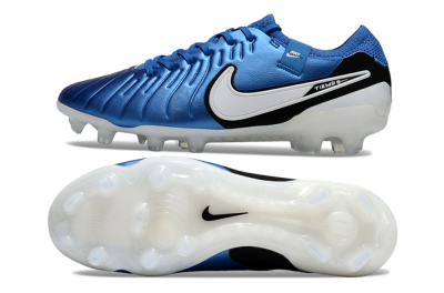 Nike Tiempo Legend 10 Elite FG Firm Ground Soccer Cleats - Blue/White/Black
