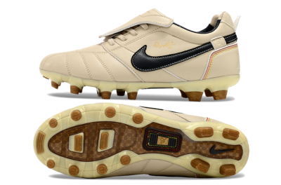 Ronaldo x Nike Tiempo Legend R10 Elite FG Firm Ground Soccer Cleats - Beige/Black